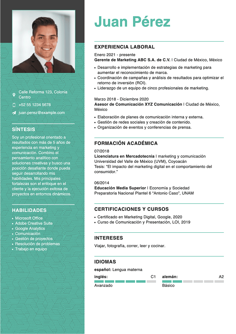CV made in LiveCareer builder