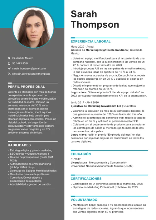 Ejemplo de logros en el currículum