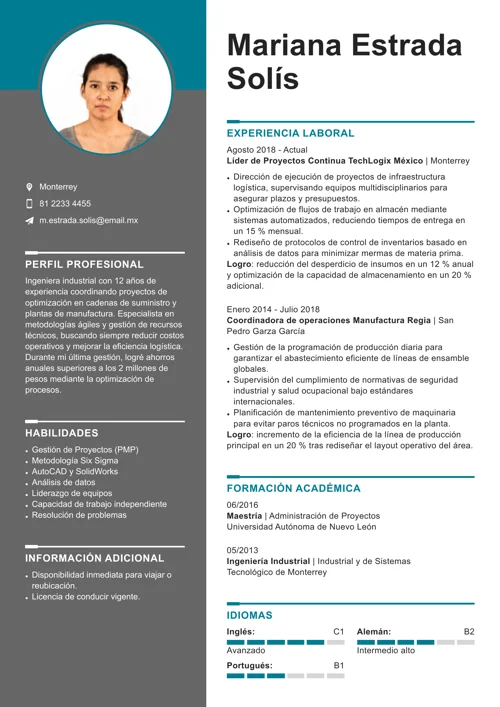Ejemplo de verbos de acción en el currículum