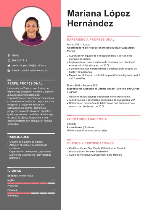 Ejemplo de perfil profesional en el CV