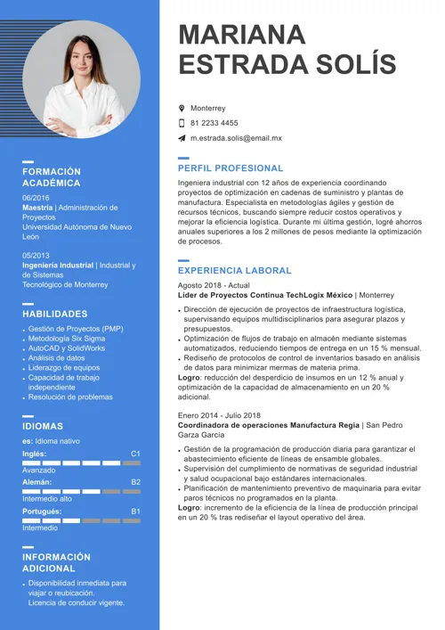 ejemplo de CV para subir a LinkedIn