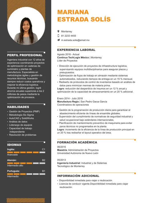 Ejemplo de qué incluir en un CV